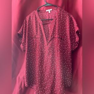 Red/wine colored Maurice’s stain shirt